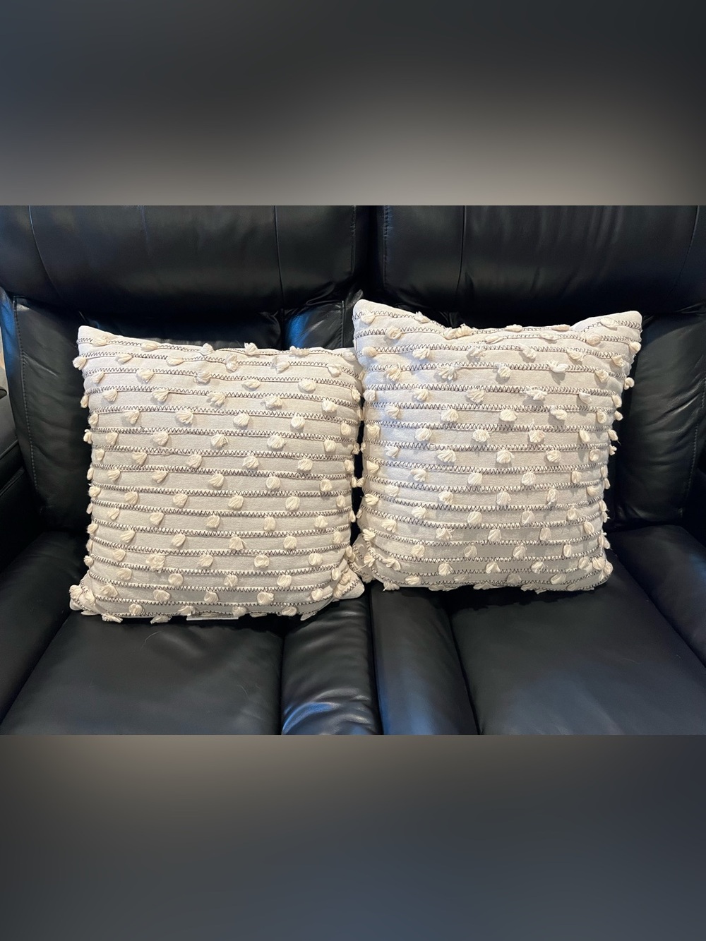 Threshold Cream Textured Pom-Pom Accent Pillow Pair (Set of 2)